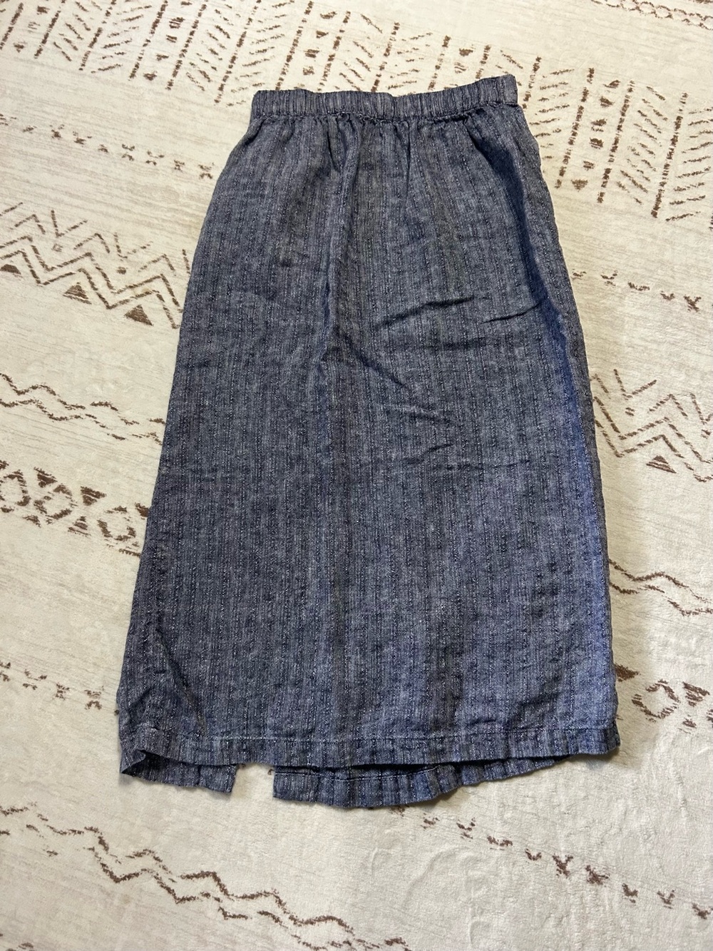 Rachel Zoe 100% Linen Chambray Wrap Midi Skirt Blue Button Front S - Picture 5 of 7